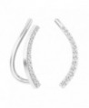 0.15 Carat (ctw) Sterling Silver Round Cut White Diamond Ladies Crawler Climber Earrings - CA17YT0Z27S