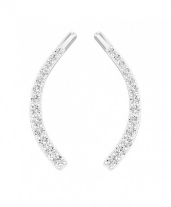 Sterling Diamond Crawler Climber Earrings