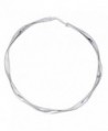 Womens Sterling Silver 3mm Twisted Hoop Earrings 2.3 inch Long - CB117BETFXD