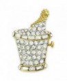 PinMart's Rhinestone NYE Champagne Bottle with Ice Bucket Brooch Pin - CY119PEO9AZ