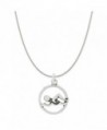 Sterling Silver Swimmer Charm Pendant on a Sterling Silver Rope- Box or Curb Style Chain Necklace - CF128Z2G0B9