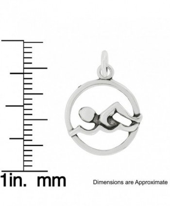 Sterling Silver Swimmer Pendant Necklace in Women's Pendants