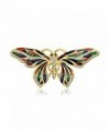 Bling Jewelry Gold Plated Multi Color Enamel Crystal Butterfly Brooch Pin - CZ11B8X18CJ