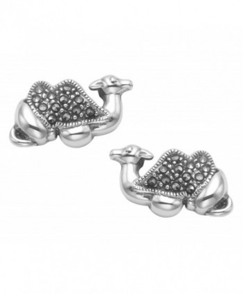 Sterling Silver Marcasite Camel Stud Earrings - CP11HOWC9Q7