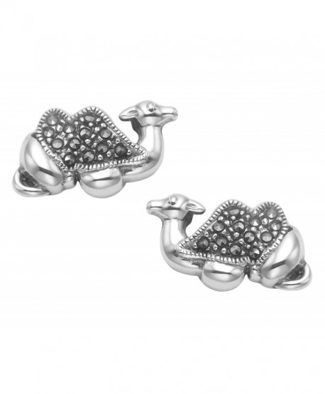 Sterling Silver Marcasite Camel Stud Earrings - CP11HOWC9Q7