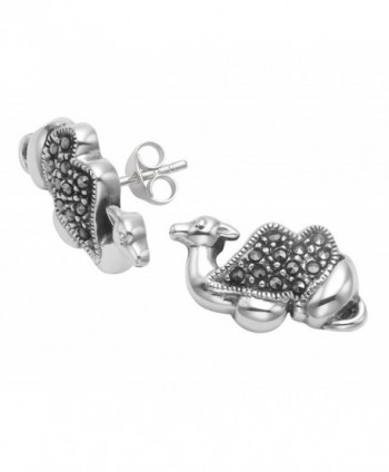 Sterling Silver Marcasite Camel Earrings