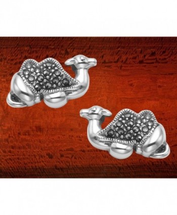 Sterling Silver Marcasite Camel Earrings in Women's Stud Earrings