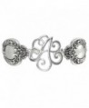 Spoon Handle Style Monogram Initial Silver Tone Magnetic Clasp Bracelet - C112GJGA1V7