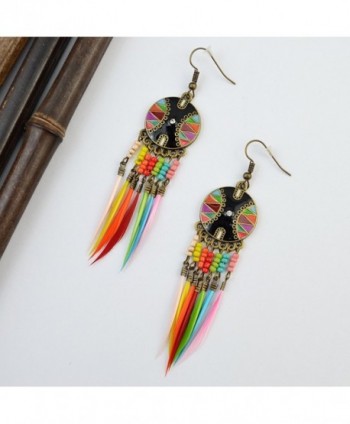 Fashion European Feather Earrings Colorful in Women's Drop & Dangle Earrings