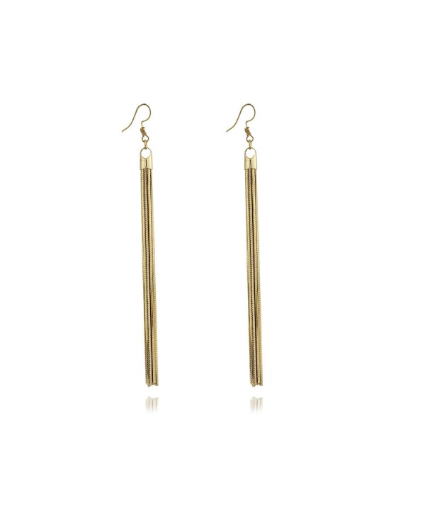 Super Long Wire Tassel Drop Lightweight Women's Dangle Earrings by Dokreil - Golden - CJ186YN58I0