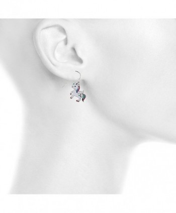 Lux Accessories Silver Unicorn Earring