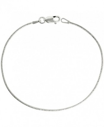 Sterling Silver Snake Chain Necklace 1mm Thin Diamond Cut Finish Nickel Free Italy- 7-30 inch - CS114GQPZ79