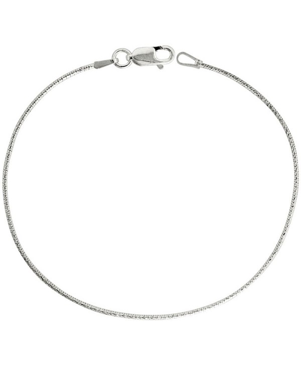 Sterling Silver Snake Chain Necklace 1mm Thin Diamond Cut Finish Nickel Free Italy- 7-30 inch - CS114GQPZ79