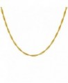 18k Gold Plated 1.2mm Twisted Chain Necklace All Sizes - CY12B6ZS6WD