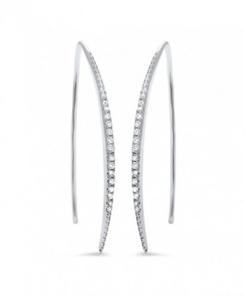 Eternity Threader Earrings Zirconia Sterling in Women's Hoop Earrings