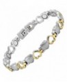 Womens Love Heart Titanium Magnetic Therapy Bracelet Adjustable By Willis Judd - CD113OED6RF