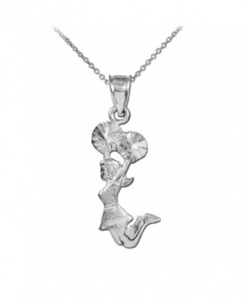 925 Sterling Silver Cheerleader Charm Pendant Necklace - C2125UUKK3X