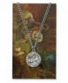 Saint Hubert 3/4-inch Pewter Medal Pendant Necklace with Holy Prayer Card - C5117J9HSN9