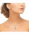 Sterling Bezel Set Teardrop Pendant Necklace