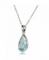 Sterling Bezel Set Teardrop Pendant Necklace in Women's Pendants