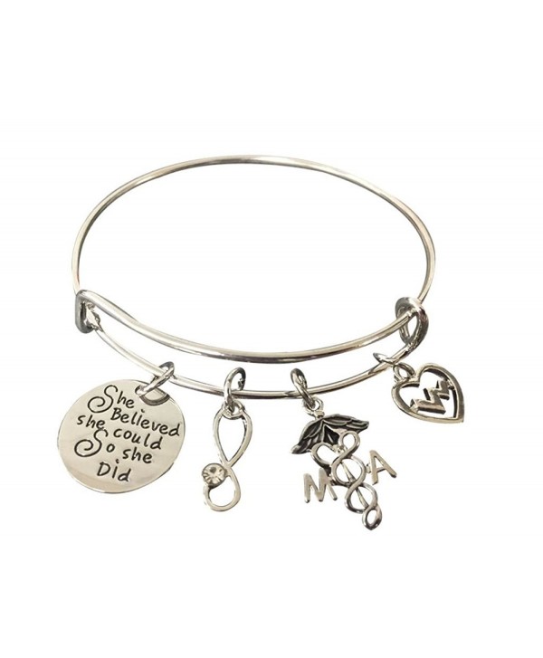 Medical Assistant Bracelet/Charm Bracelet- Nurse Jewelry- Makes Perfect Medical Assistant Gifts - CB185DEL9CN