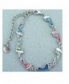 Anklet / Bracelet ~ Footprint ~ Genuine Shell ~ Multi-color ~ Silvertone - CI11C5OBDLB