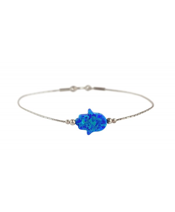 Bracelet Created Judaica Kabbalah Sterling - Blue - CU1827I57SY