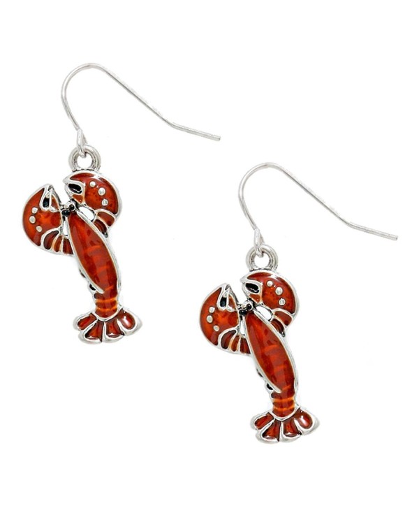 Liavy's Red Lobster Fashionable Earrings - Enamel - Fish Hook - Unique Gift and Souvenir - CS17YG3DHK3