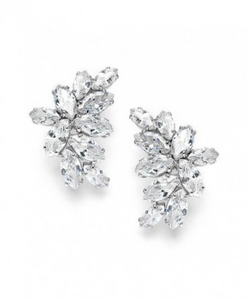 Bridal Wedding CZ Clip Earrings with Marquis-Cut Clusters - Great ...