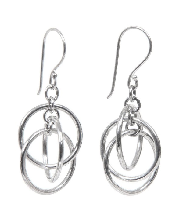 NOVICA Modern 3 Ring Sterling Silver Dangle Earrings- 'Ring Ring' - CH111DNFRMB