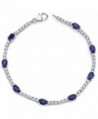 Created Sapphire Bracelet Sterling Silver Rhodium Nickel Finish 4.25 Carats CZ Accent - C51141DRNOP