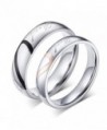 DIB Stainless Steel His and Hers Heart Shaped Promise Rings "Real Love" Couple Wedding Bands - C417WTQG2QT