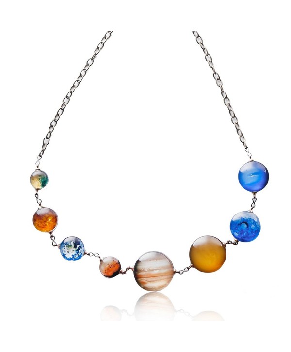 Planet Pendant Necklaces Women Double sided - Style3 - CG189L4AKUC