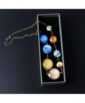 Planet Pendant Necklaces Women Double sided in Women's Chain Necklaces