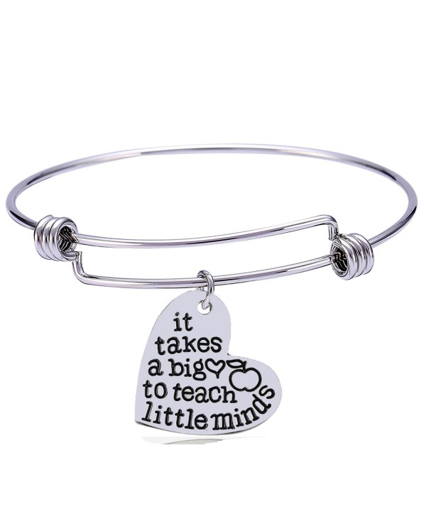 Teachers Gift Bangles It Takes A Big Heart To Teach Little Minds Bracelets Teacher Jewelry - CR182OSILU8