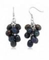 Black Grape Cultured Freshwater Pearl Cluster Hook Earrings - CP1173RG26B