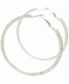 Earrings - Silver Tone Crystal Hoops - Kiki's Silver Hoop Holla - CV11BX6GXW1
