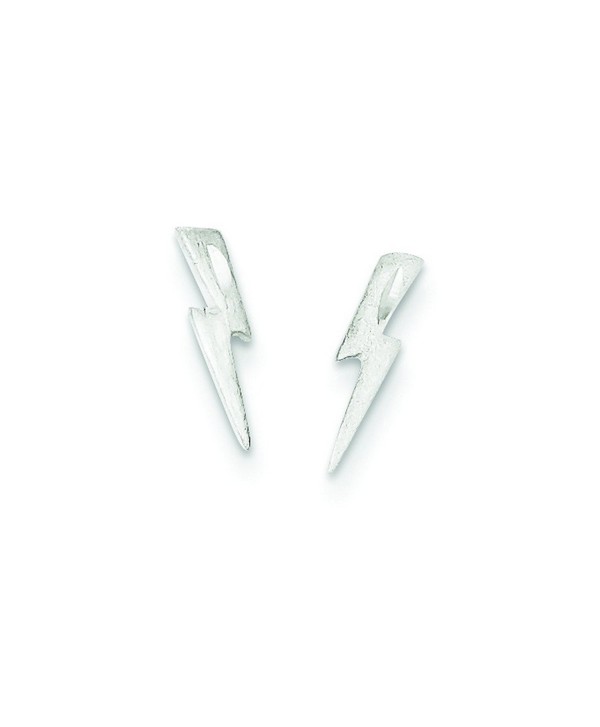 Sterling Silver Lightning Bolt Post Earrings - C611573820H