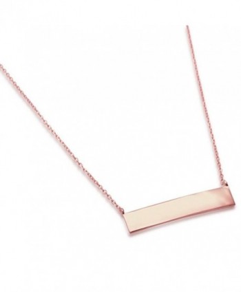 Sterling Silver Engraveable Bar Necklace Necklace 16-18" Long THREE COLORS - CK17Y4Y58HX