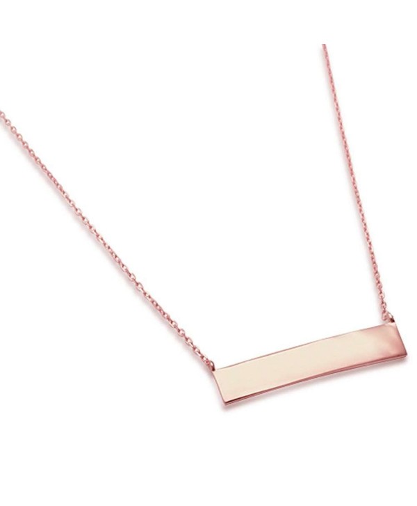 Sterling Silver Engraveable Bar Necklace Necklace 16-18" Long THREE COLORS - CK17Y4Y58HX