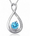 Infinity Aquamarine Swarovski Birthstone Anniversary - """Forever Love"" Infinity Half Moon Necklace" - CB12MXYVQSZ