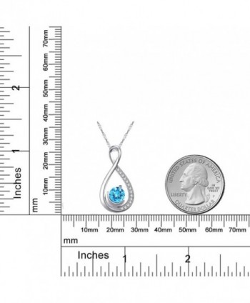 Infinity Aquamarine Swarovski Birthstone Anniversary in Women's Pendants