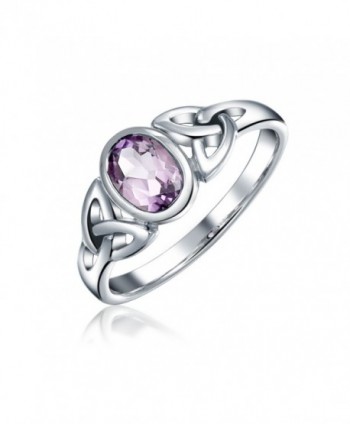 Bling Jewelry Open Celtic Triquetra Amethyst Sterling Silver Ring - CO116QPON0N