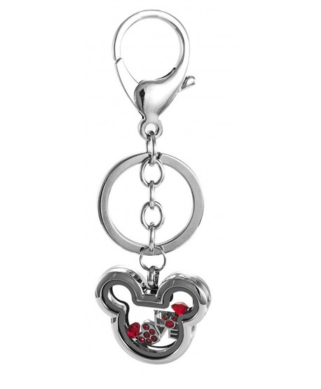 Floating Mickey Inspired No Stone Locket with Choice or 6 Charms by BG247 - No Stone Keychain - CX12HJSC9PB