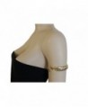 TFJ Women Fashion Jewelry Metal High Arm Cuff Bracelet Wrap Around Gold Metal Long Leaf Hip Hop - CN120BORA8F