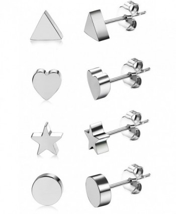 JOERICA Pairs Stainless Earrings Silver tone in Women's Stud Earrings