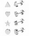 JOERICA Pairs Stainless Earrings Silver tone in Women's Stud Earrings