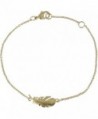 Les Poulettes Jewels - Gold Plated Bracelet with Bird Feather - C711FT2FOWZ