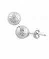 14K White Gold Diamond Cut Ball Stud Earring - C012GSPH5OV