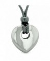 Amulet Lucky Heart Donut Shaped Charm Hematite Gemstone Pendant Spiritual and Healing Powers Necklace - CX128QHP8D9